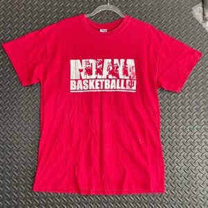 Indiana University Basketball NCAA Red Gilman Heavy‎ Cotton T Shirt Men's Size L